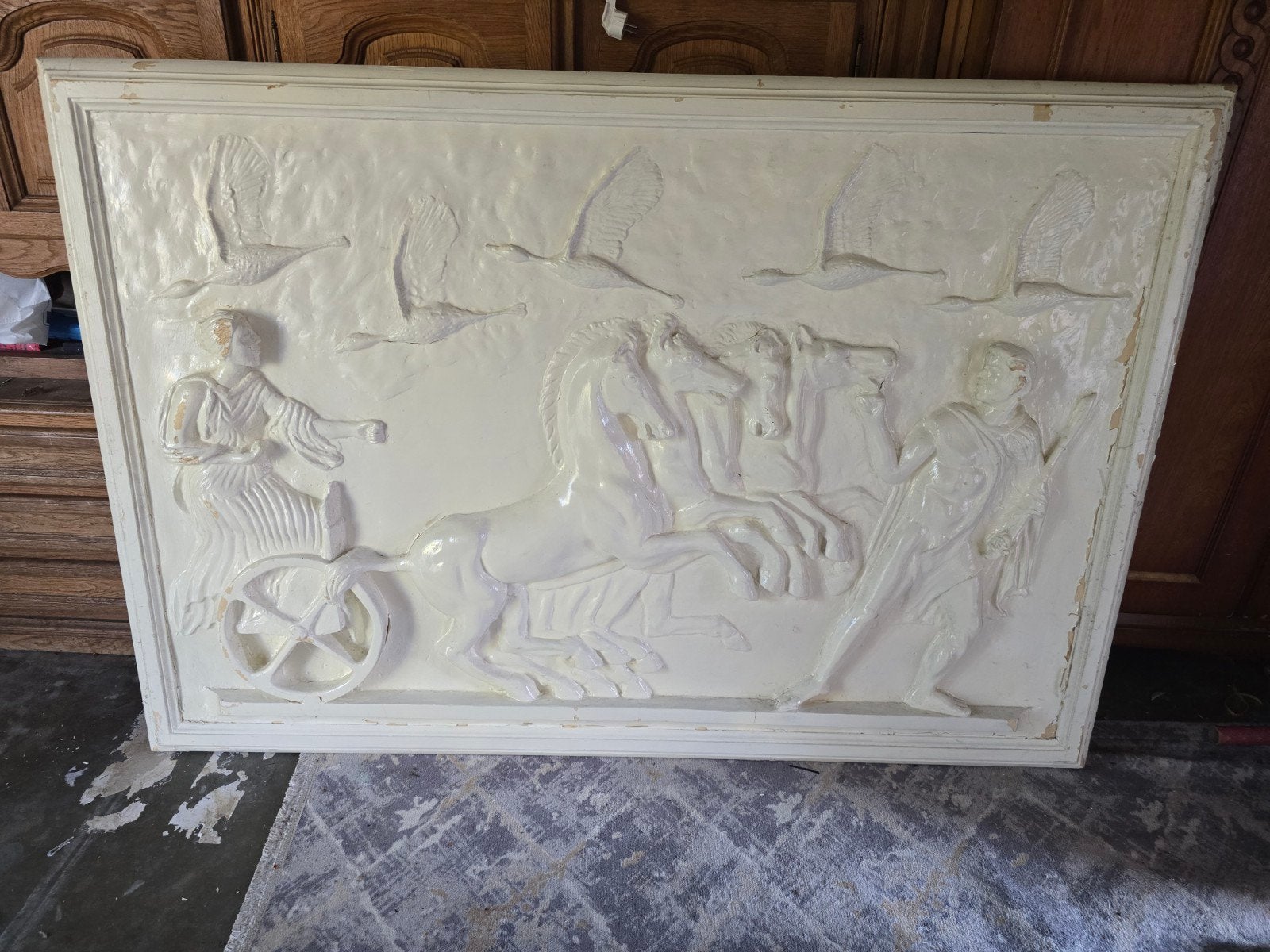 schilderj van hout kunst, Ophalen