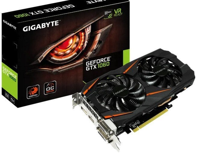Gigabyte GV-N1060WF2OC-6GD GeForce GTX 1060 grafische kaart, Computers en Software, Videokaarten, PCI-Express 3, Gebruikt, HDMI