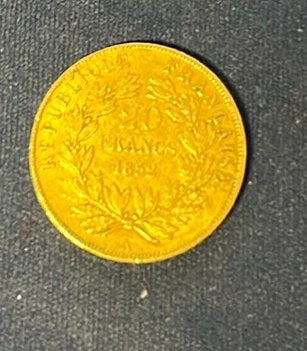 Napoleon 20 F gouden munt 1852 in zeer goede staat, Ophalen