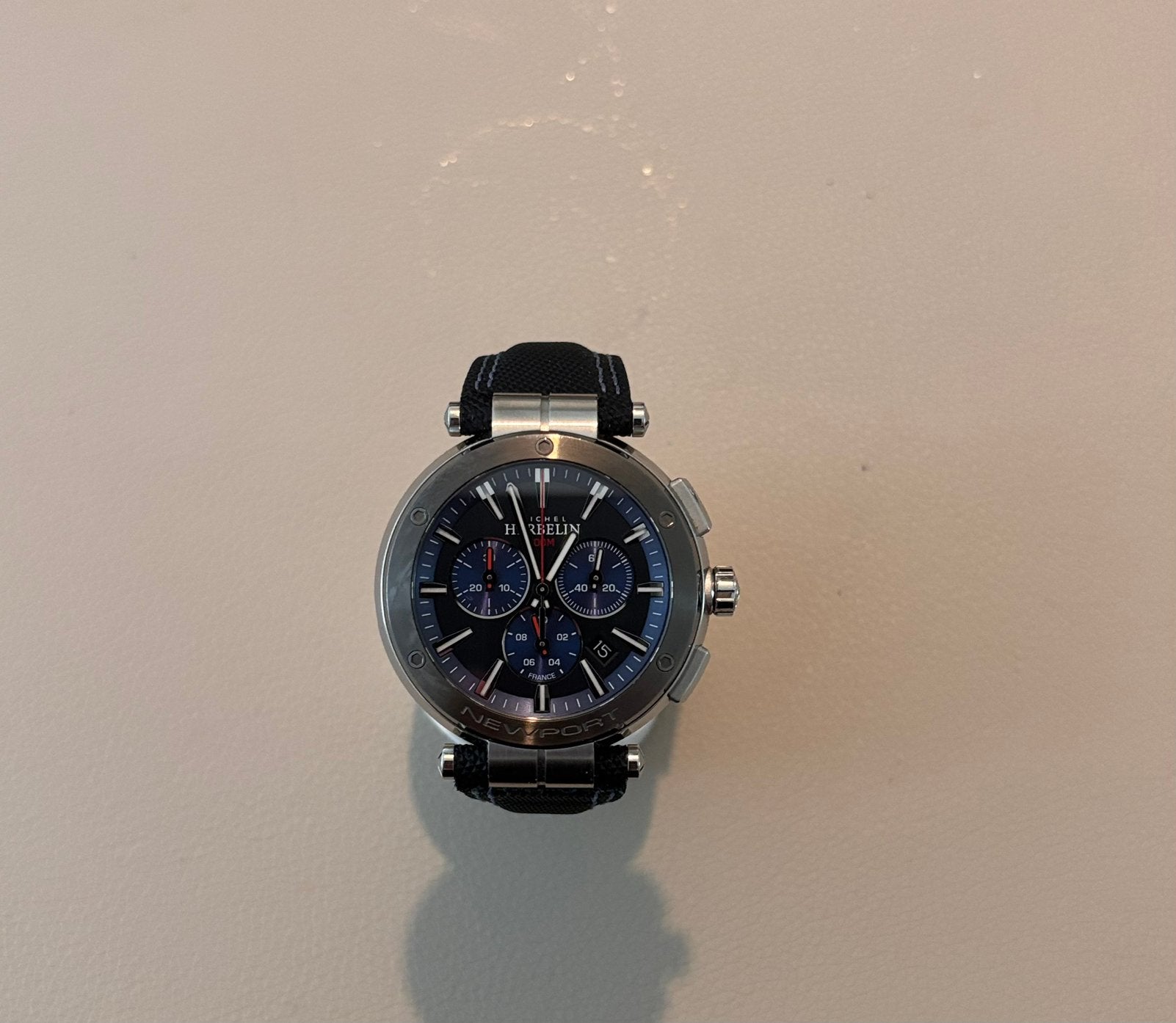 Montre Herbelin Newport Chrono Bleu, Montre-bracelet, Autres marques, Enlèvement ou Envoi, Acier