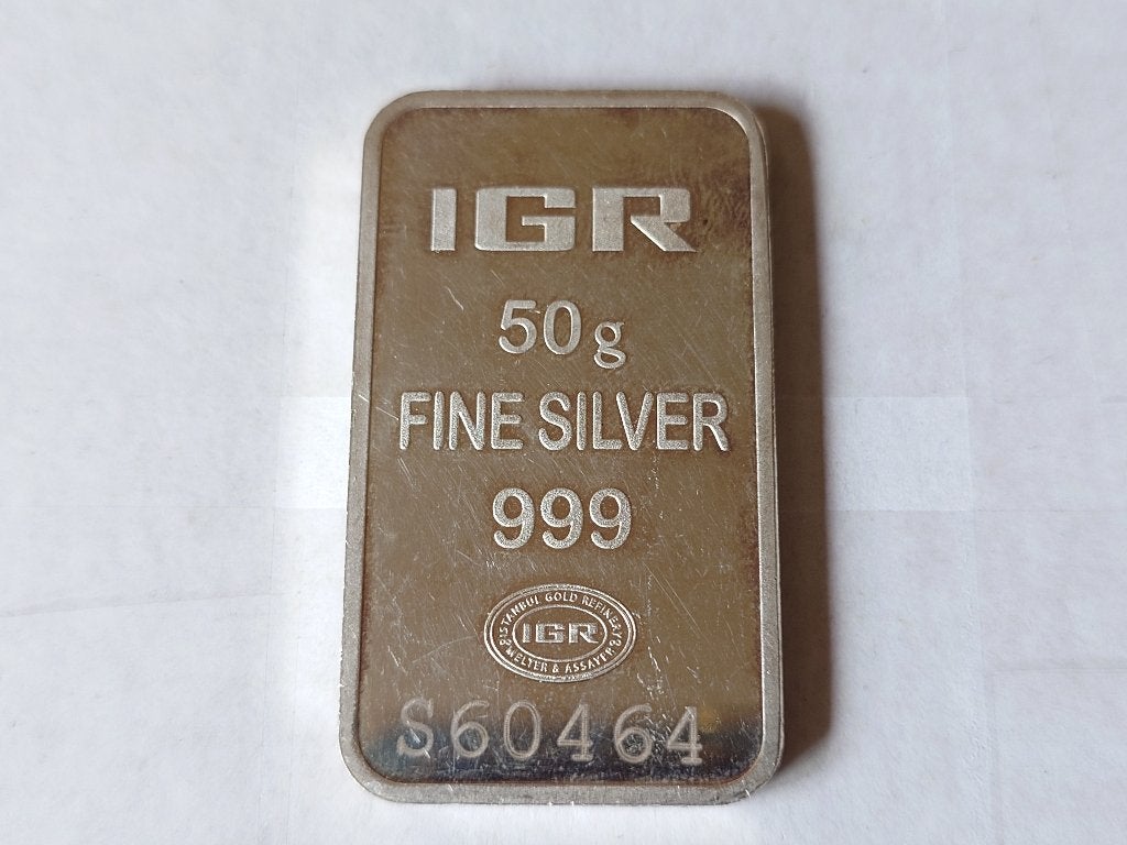 50 gram IGR .999 Zilver Baar, Envoi, Argent