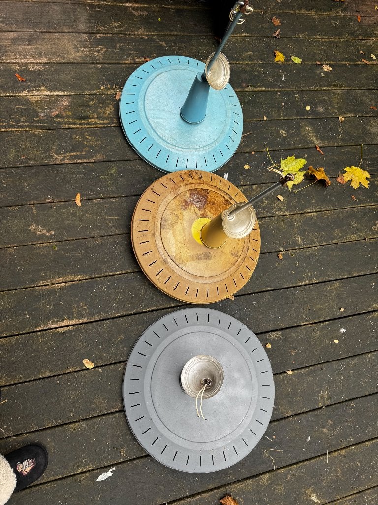 Lot de 3 suspensions vintage en métal, Enlèvement
