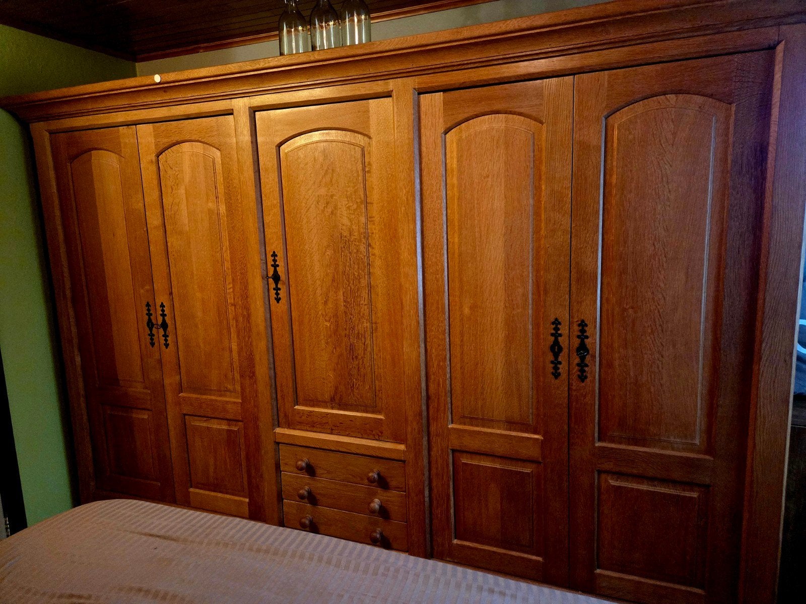 Mooie eiken slaapkamer zo goed als nieuw, Huis en Inrichting, Slaapkamer | Complete slaapkamers, Ophalen