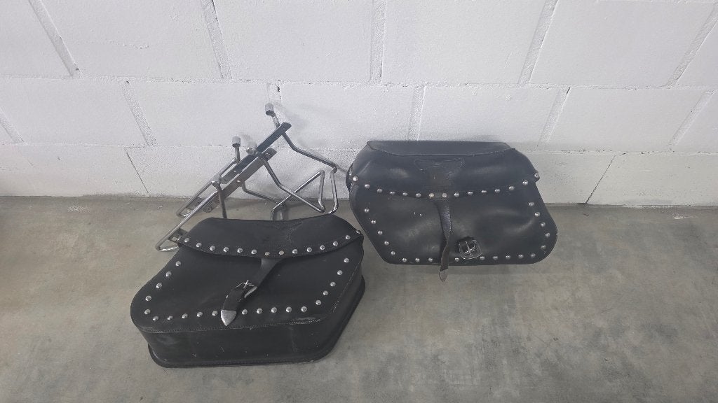 Harley davidson zij zakken Leder, Motoren, Ophalen, Gebruikt