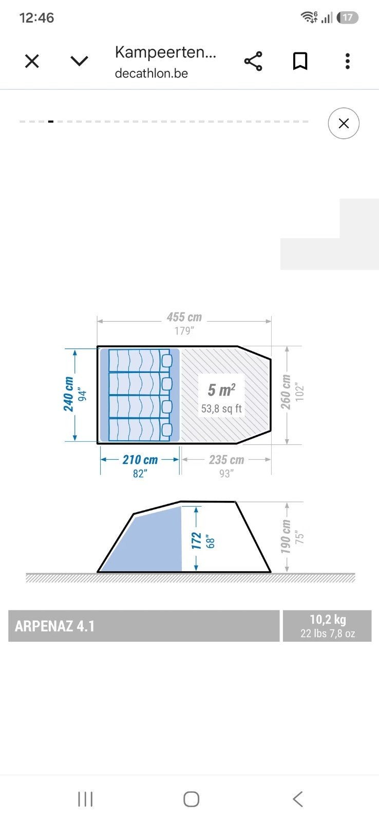 quechua tent arpenaz 4.1, Caravanes & Camping, Tentes, Enlèvement, Jusqu'à 4