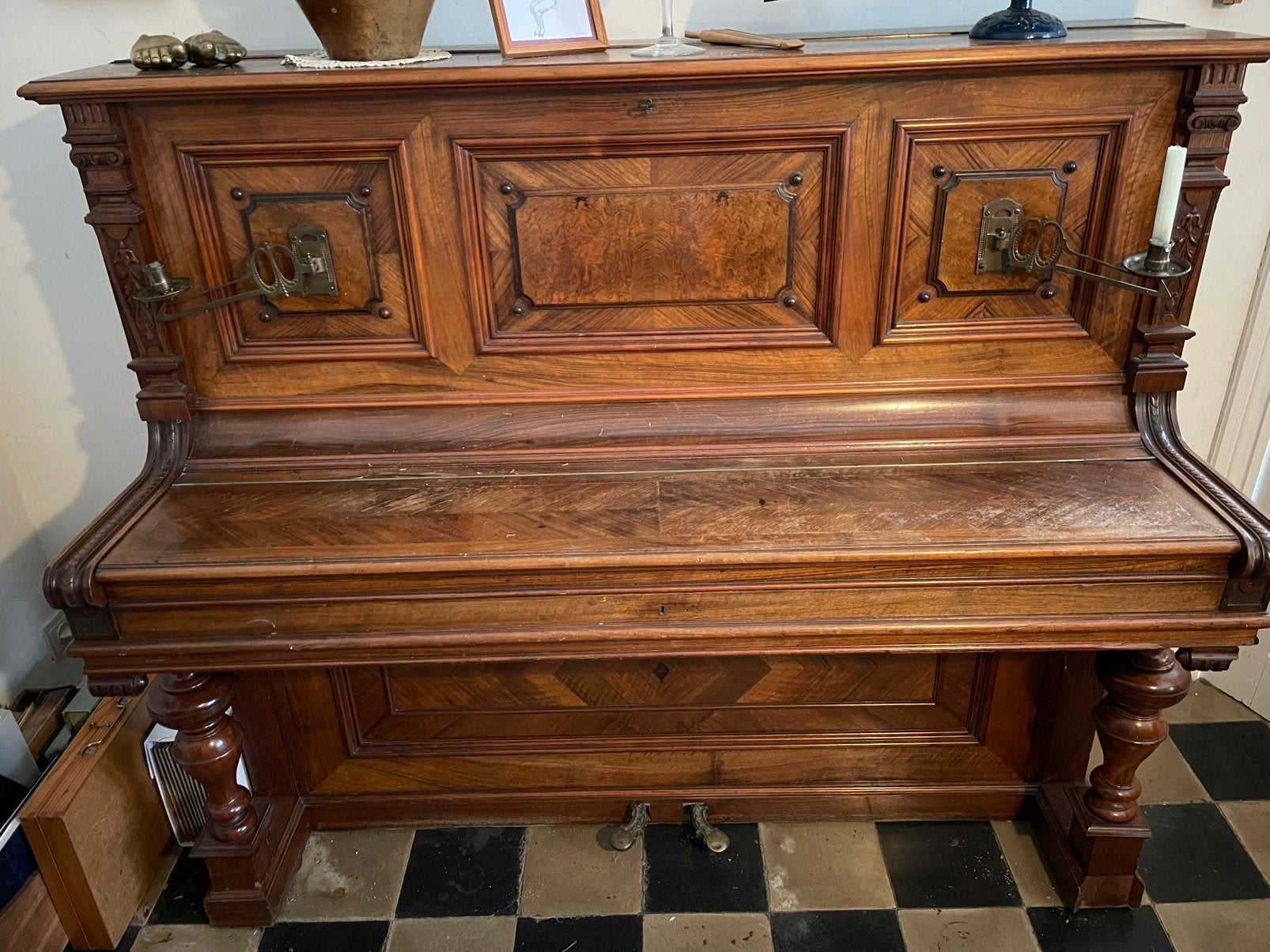 Piano droit ancien, Musique & Instruments, Pianos, Enlèvement, Comme neuf, Piano