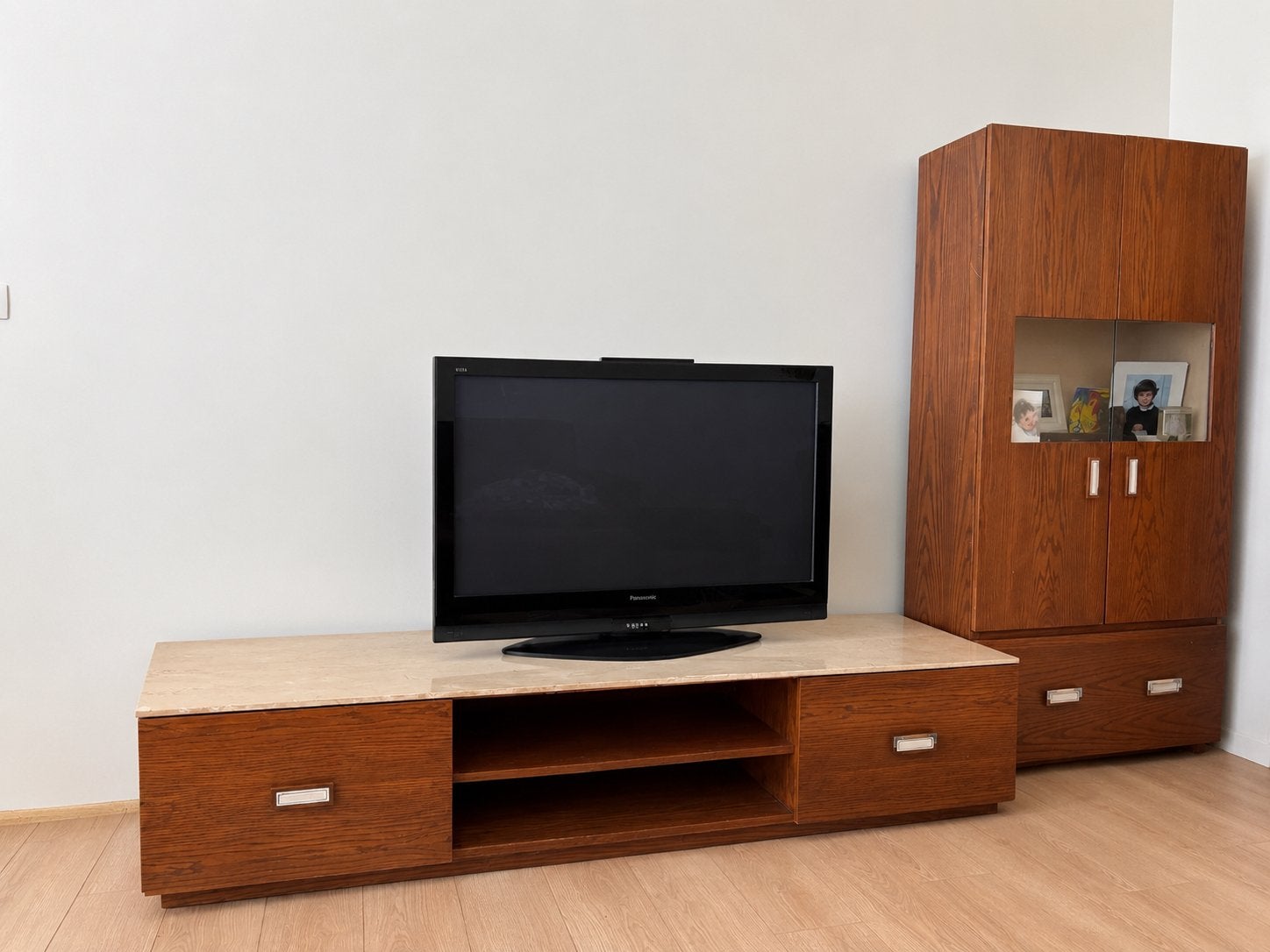 Meuble TV et vitrine, Cerisier, 150 à 200 cm, Utilisé, Modern
