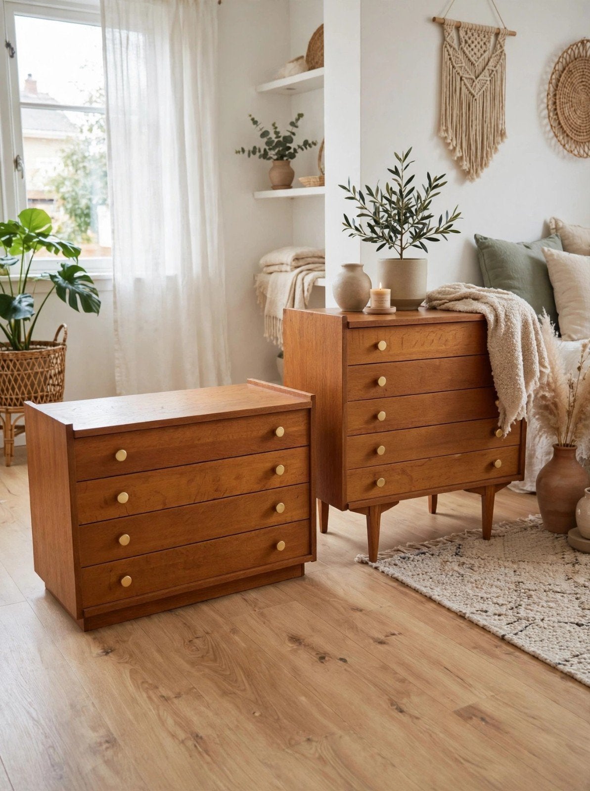 TEAK TALLBOY - 8 Lades - Deens Design Jaren 60 -, Ophalen, Mid century, 5 laden of meer, Teakhout