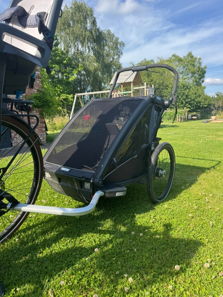Thule Chariot dubbele fietskar + baby inleg, Fietsen en Brommers, Ophalen, Zo goed als nieuw, Aanhangfiets, Thule