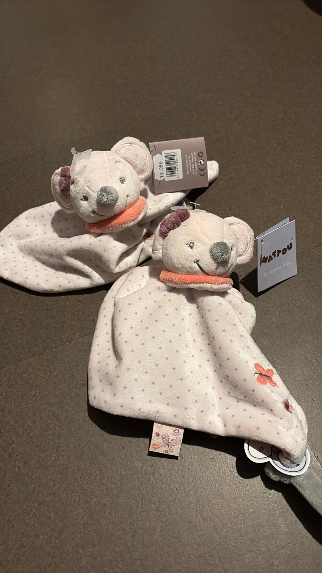 Nattou knuffeldoekje per 2, Kinderen en Baby's, Overige merken, Overige karakters, Nieuw, Ophalen of Verzenden