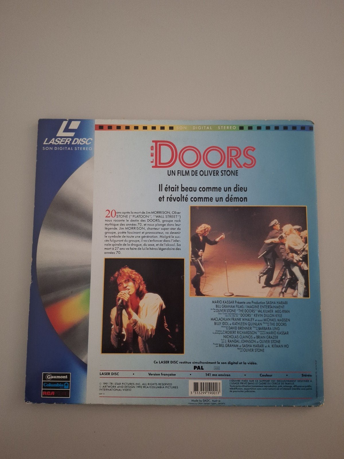 laserdisc the doors 1991 Franstalig, Collections, Enlèvement ou Envoi, Utilisé, Film, Autres types