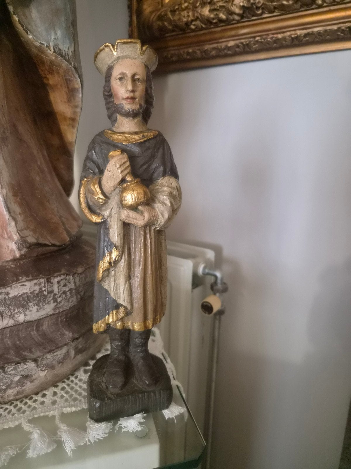 Houten Sint‑Franciscus beeldje – 30 cm – ca. 1900 –, Antiek en Kunst, Antiek | Religieuze voorwerpen, Ophalen
