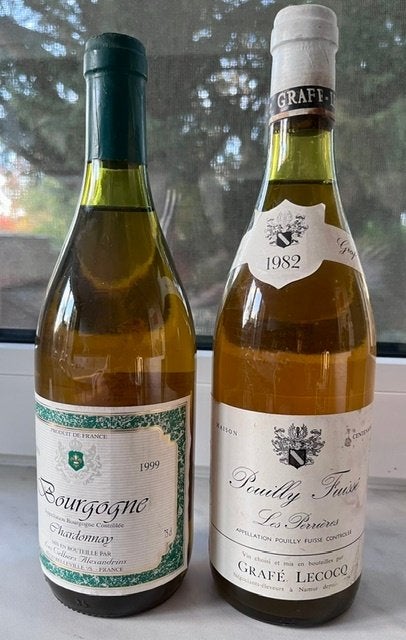 1 Bourgogne Chardonnay 1999 + 1 Pouilly Fuissé 1982, Collections, Enlèvement, Vin blanc, Pleine