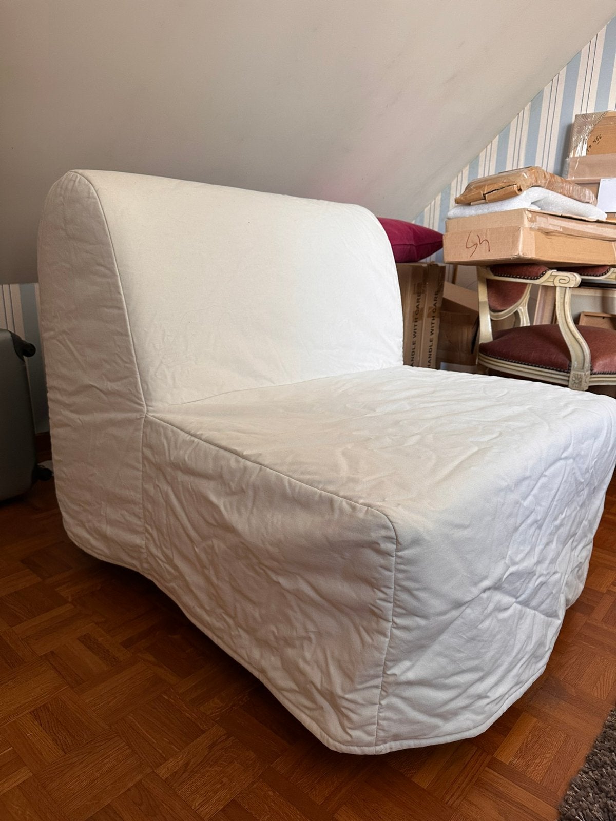 Eénpersoon slaapbank - wit - ikea, Ophalen, Eenpersoons, Nieuw, 190 cm of minder