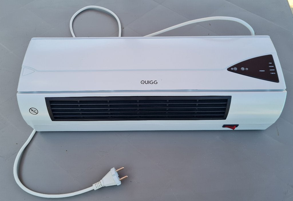 Thermoventilateur (chaud / froid) mural Quigg, Electroménager, Climatiseurs, Chauffage, Comme neuf, Enlèvement, Minuterie