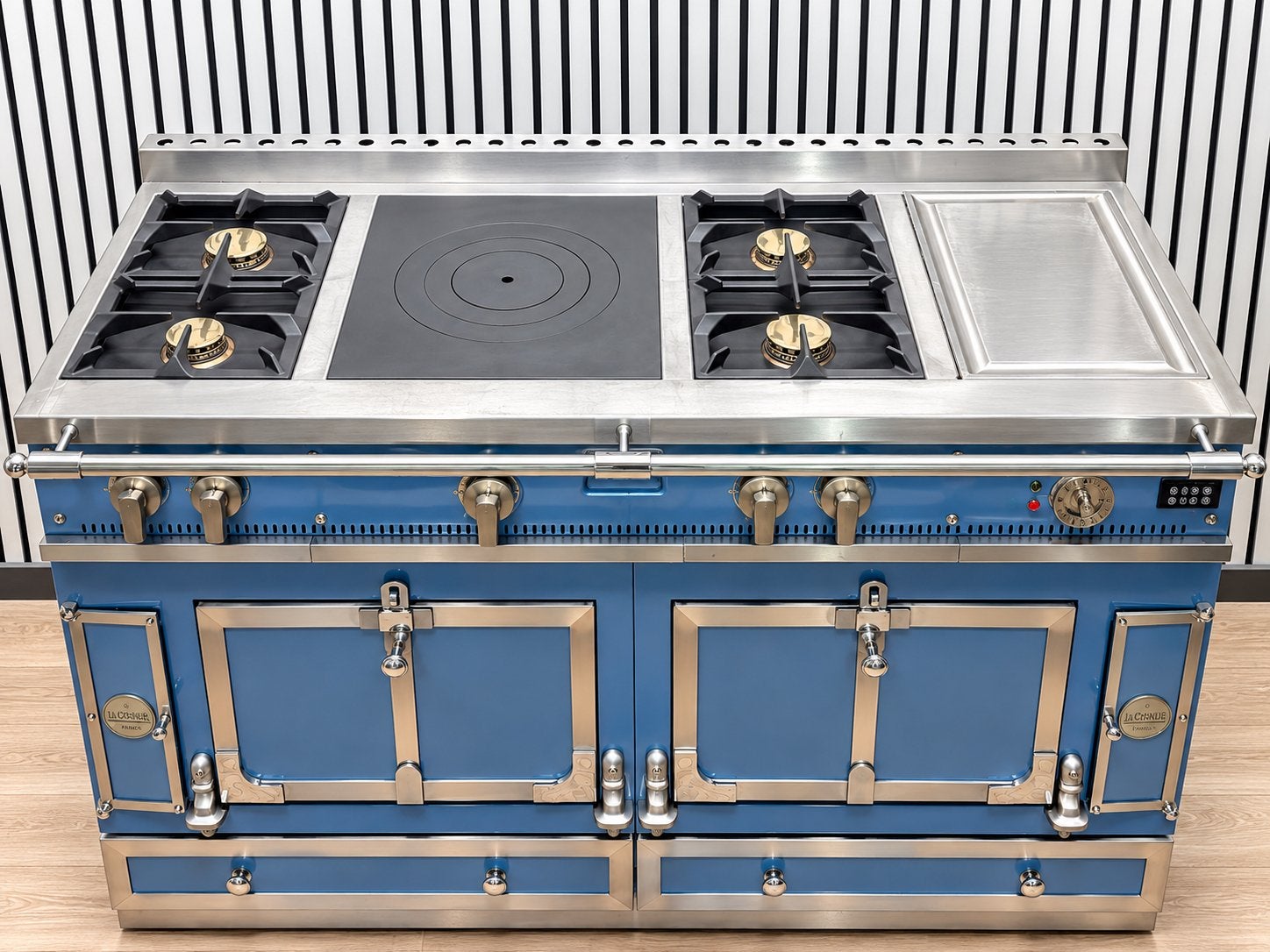 Luxe La Cornue Château 150 – in Lafayette Blue | 150 cm, Elektronische apparatuur, 60 cm of meer, Grill, Ophalen of Verzenden