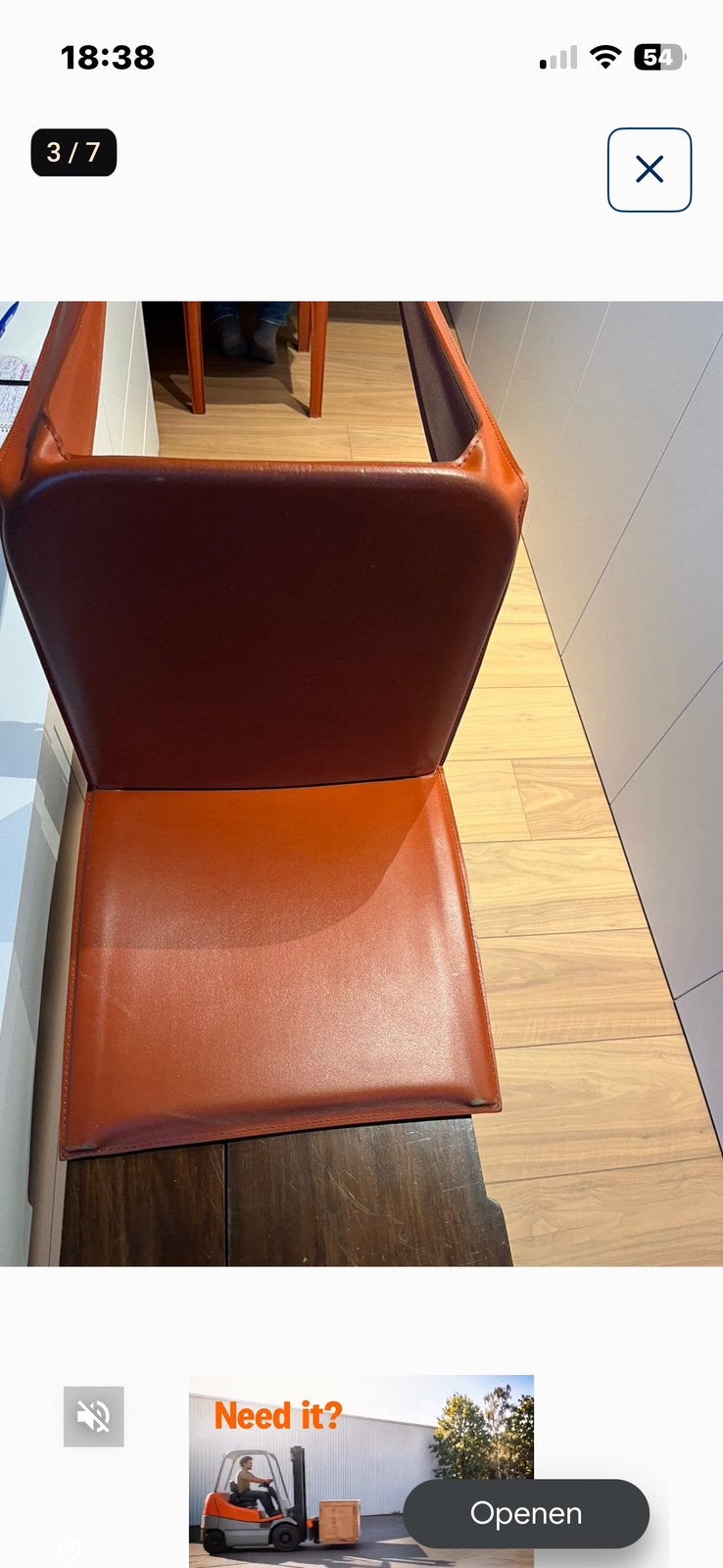 Lederen stoelen Arper, Maison & Meubles, Trois, Autres couleurs, Enlèvement, Utilisé