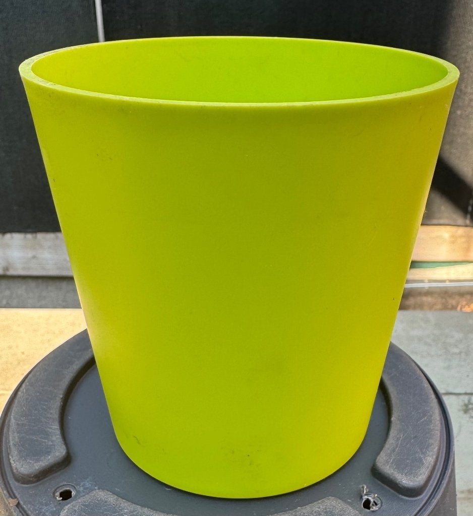 Groene bloempot diameter 13, Tuin en Terras, Ophalen, Kunststof, Gebruikt, Rond