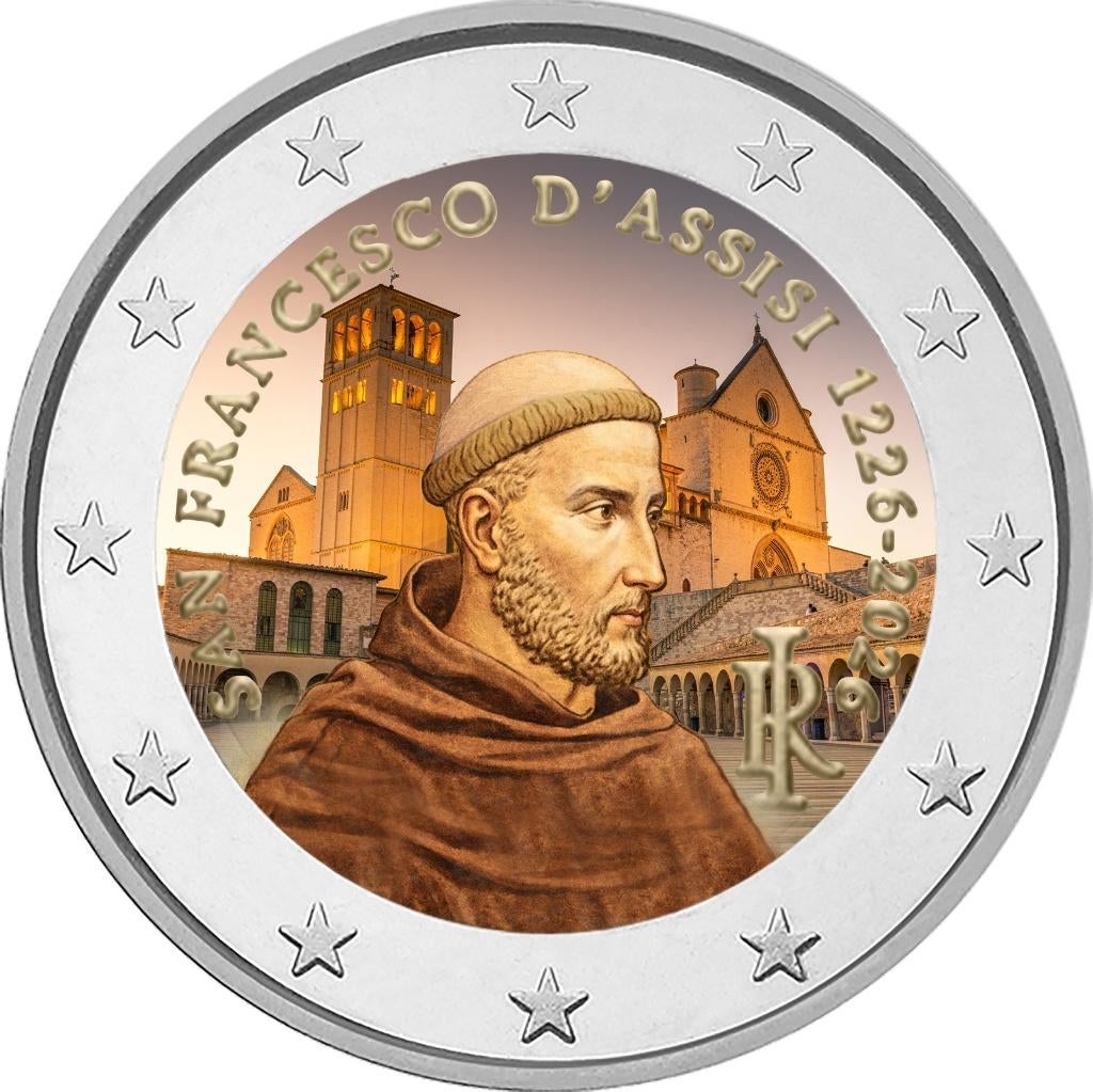 2 euro Italië 2026 Sint Franciscus gekleurd, Ophalen of Verzenden, Italië, 2 euro