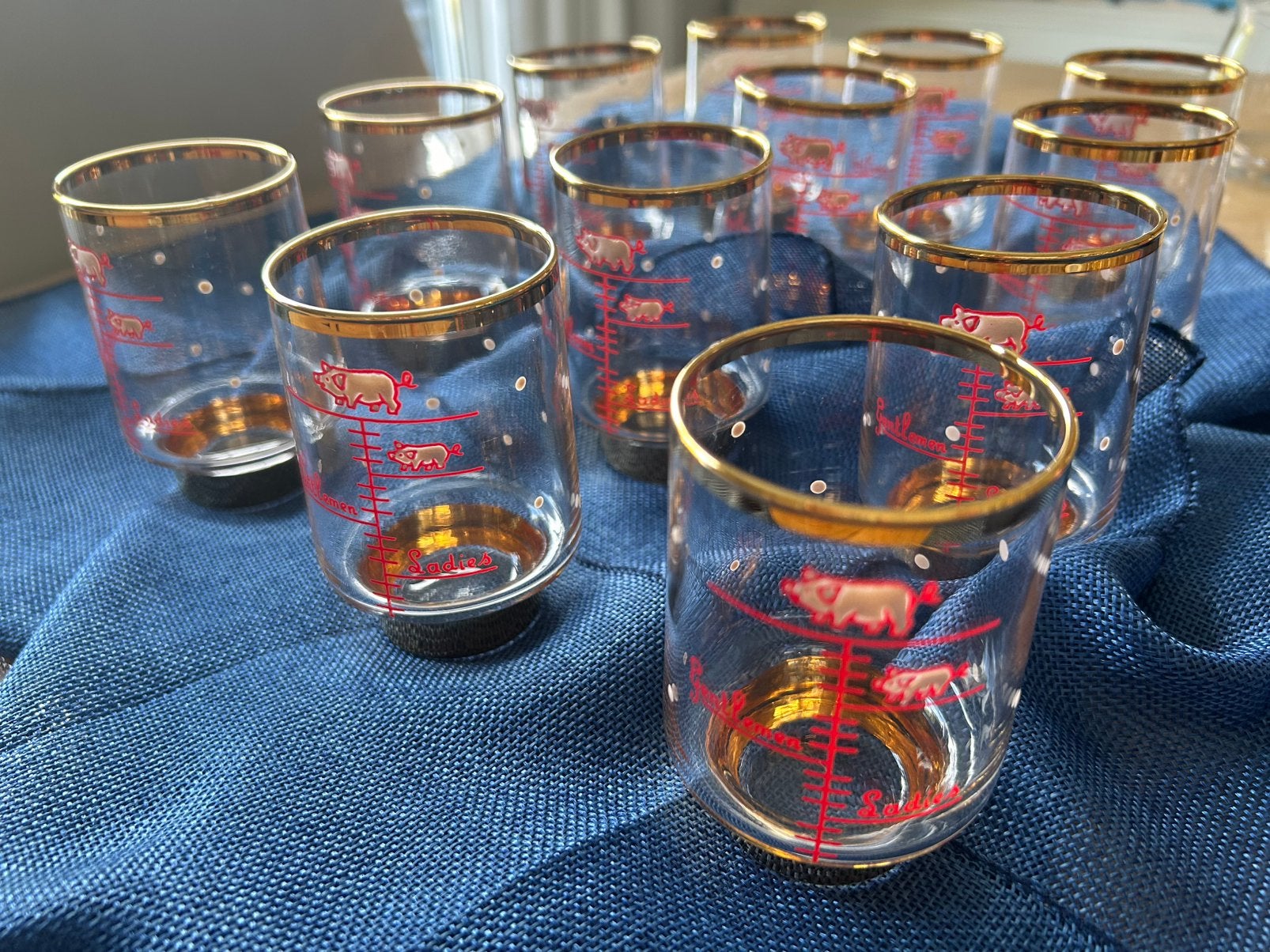 Verres neufs cognac - whisky Ladies/ Gentleman / Pigs, Ophalen, Nieuw