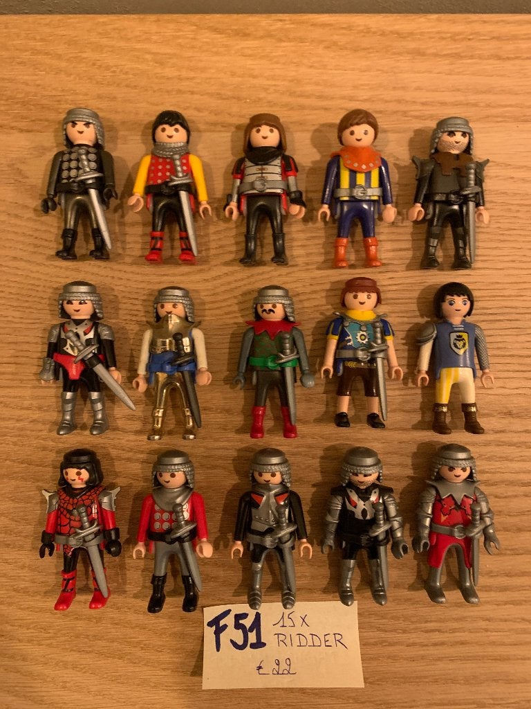 PLAYMOBIL F51: LOT 15 RIDDERS, Losse onderdelen, Ophalen of Verzenden, Zo goed als nieuw, Knights