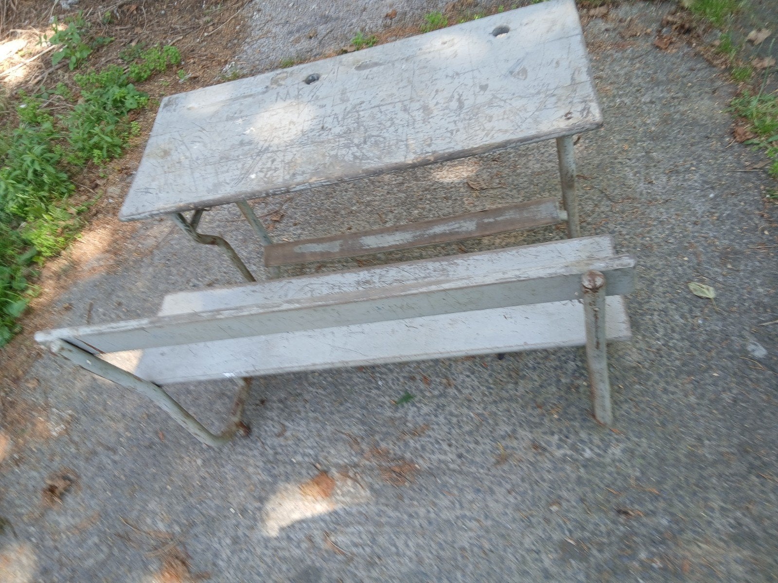 Vieux banc d'école ., Enlèvement, Bois