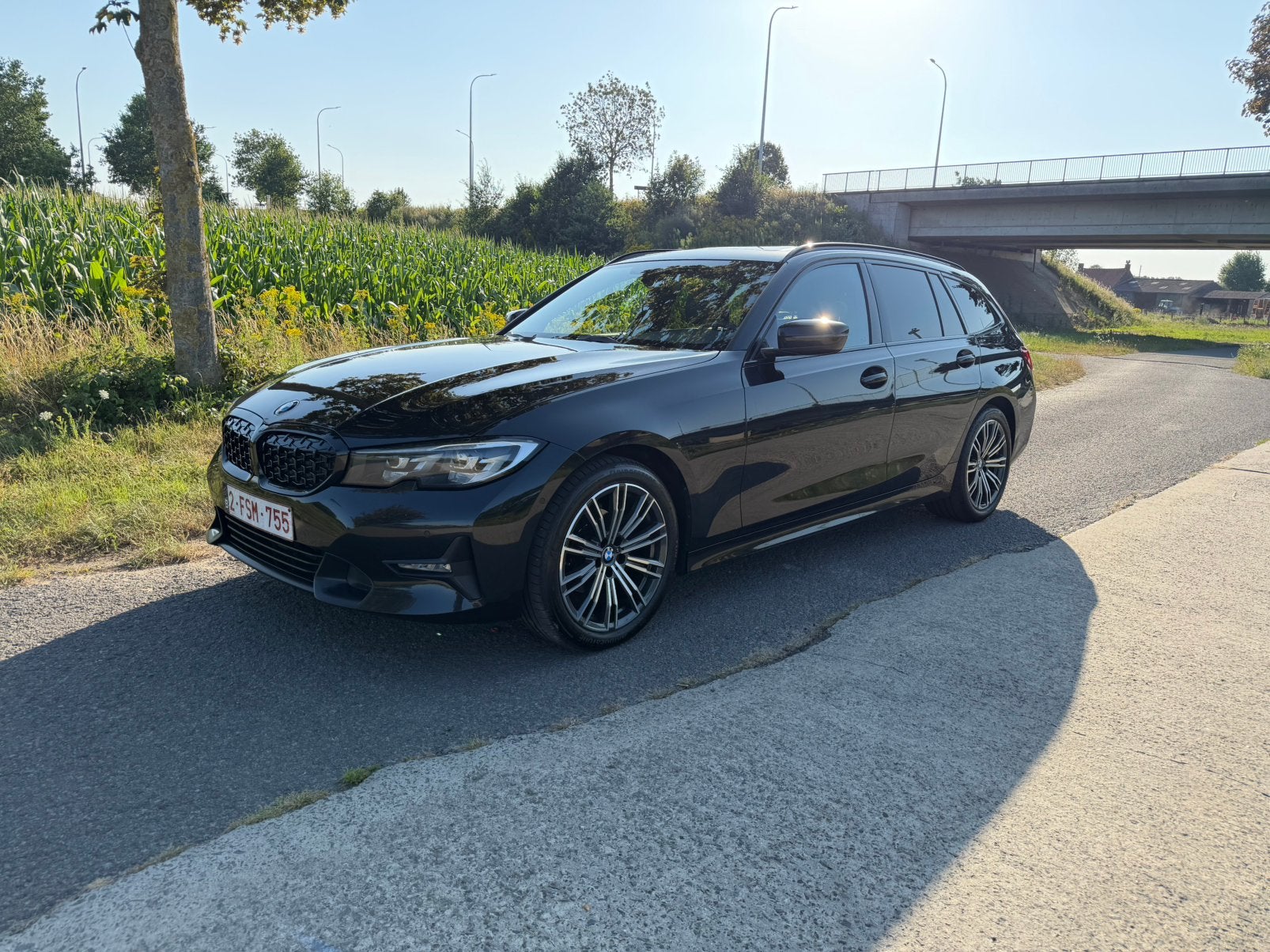 BMW 318d, Auto's, Automaat, Stof, Zwart, 5 deurs