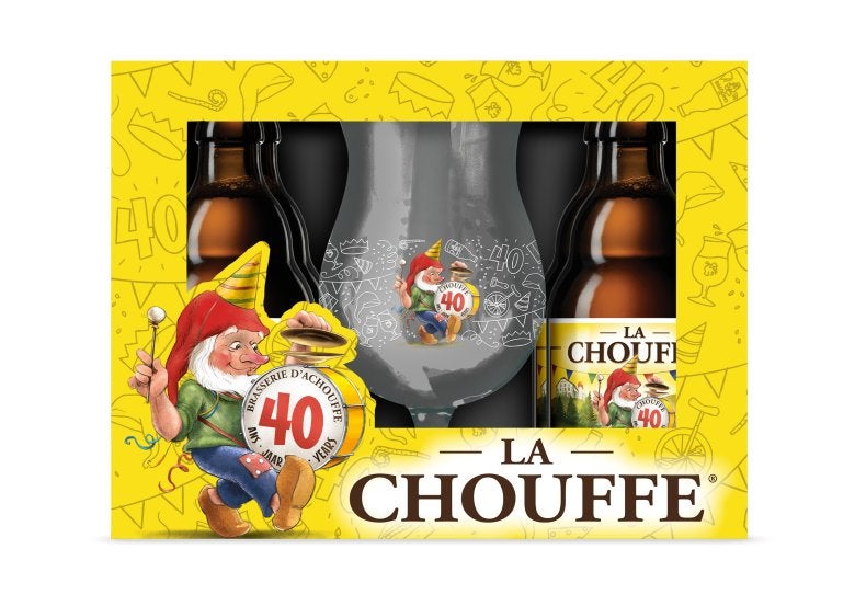 La Chouffe 40j Glas en bier, Ophalen of Verzenden, Nieuw, Glas of Glazen, Overige merken
