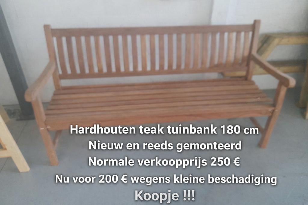 Nieuwe teak tuinbank koopje, Ophalen