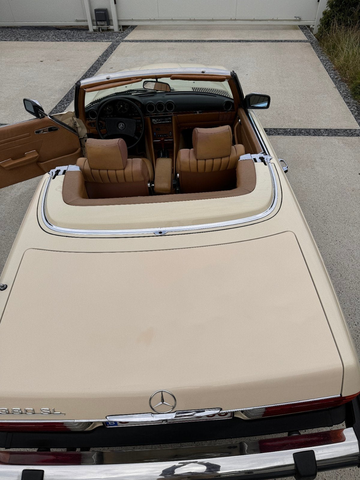 Mercedes SL 380 in topconditie, Autos, Cuir, Achat, Cabriolet, Entretenue par le concessionnaire
