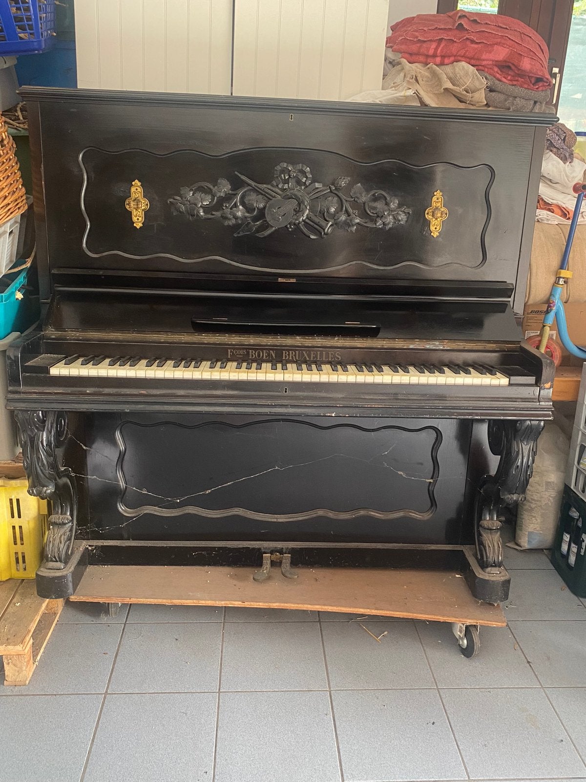 Klassieke piano, Muziek en Instrumenten, Piano's, Ophalen, Gebruikt, Zwart, Piano