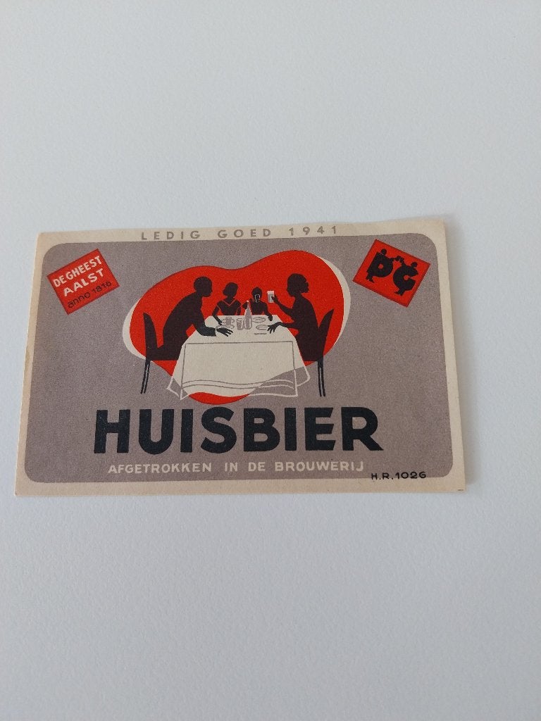 Bieretiket Huisbier De Gheest Aalst, Verzamelen, Ophalen of Verzenden, Gebruikt