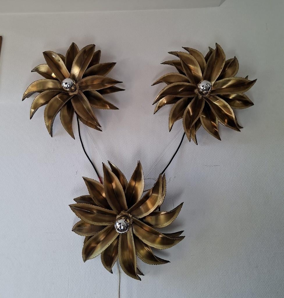 Lampes Fleur/Agave, Maison Jansen, CHRISTIAN TECHOUEYRES., Antiquités & Art, Antiquités | Éclairage, Enlèvement ou Envoi