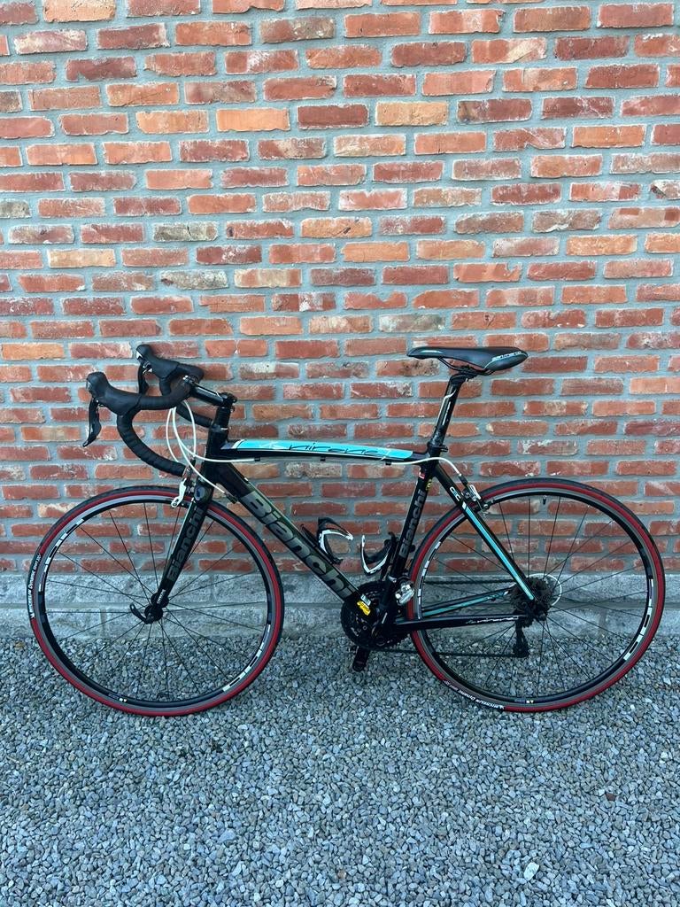 Bianchi koersfiets 55cm zwart~blauw, Fietsen en Brommers, Fietsen | Racefietsen, Overige merken, 28 inch, Gebruikt, Aluminium