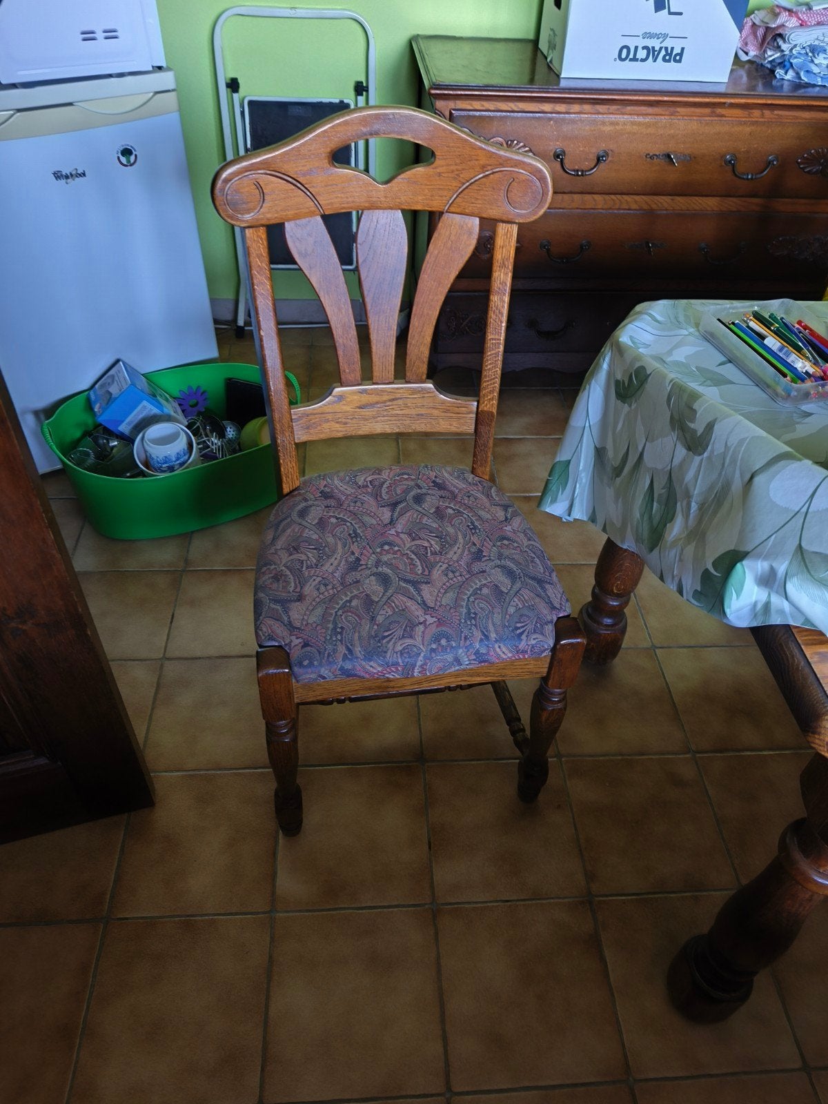tafel en stoelen, Ophalen, Gebruikt, 100 tot 150 cm, Klassiek