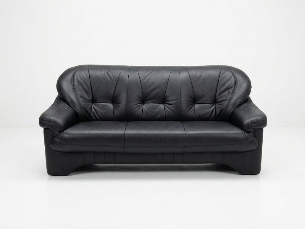 Canapé 3 places parfait état cuir noir pour 200€, Maison & Meubles, Enlèvement, Comme neuf, Cuir, Moderne