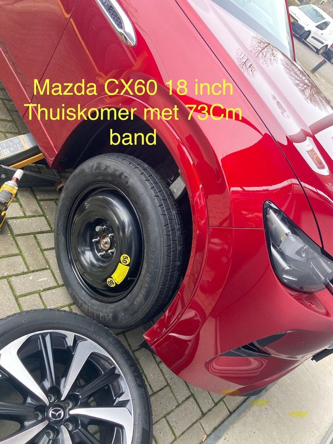Thuiskomer Reservewiel MAZDA 3 CX3 CX5 CX60 <20", Auto-onderdelen, Banden en Velgen, Gebruikt, -, Banden en Velgen, Ophalen of Verzenden