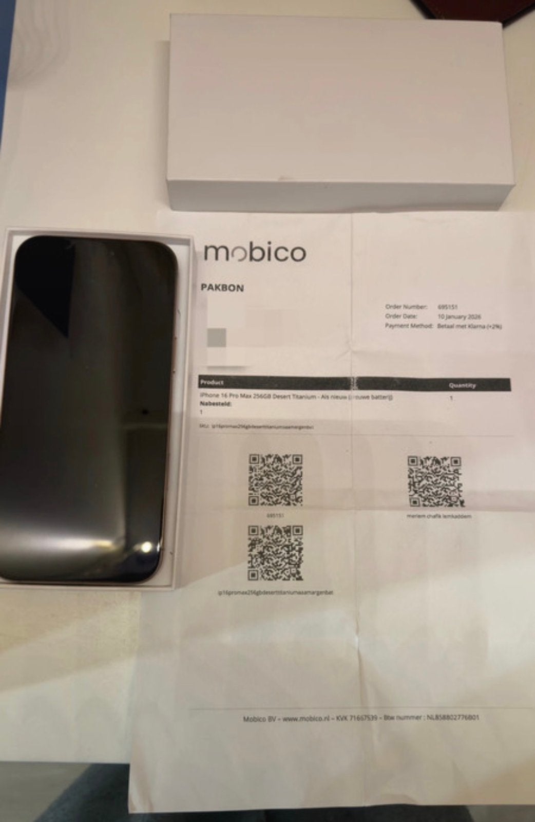 iPhone 16 Pro Max 256 Go, Télécoms, Téléphonie mobile | Marques Autre, Envoi, Comme neuf