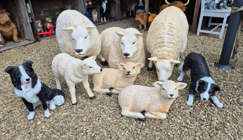 Polyester texel schapen en lammen, Tuin en Terras, Tuinbeelden, Ophalen, Nieuw, Kunststof, Dierenbeeld