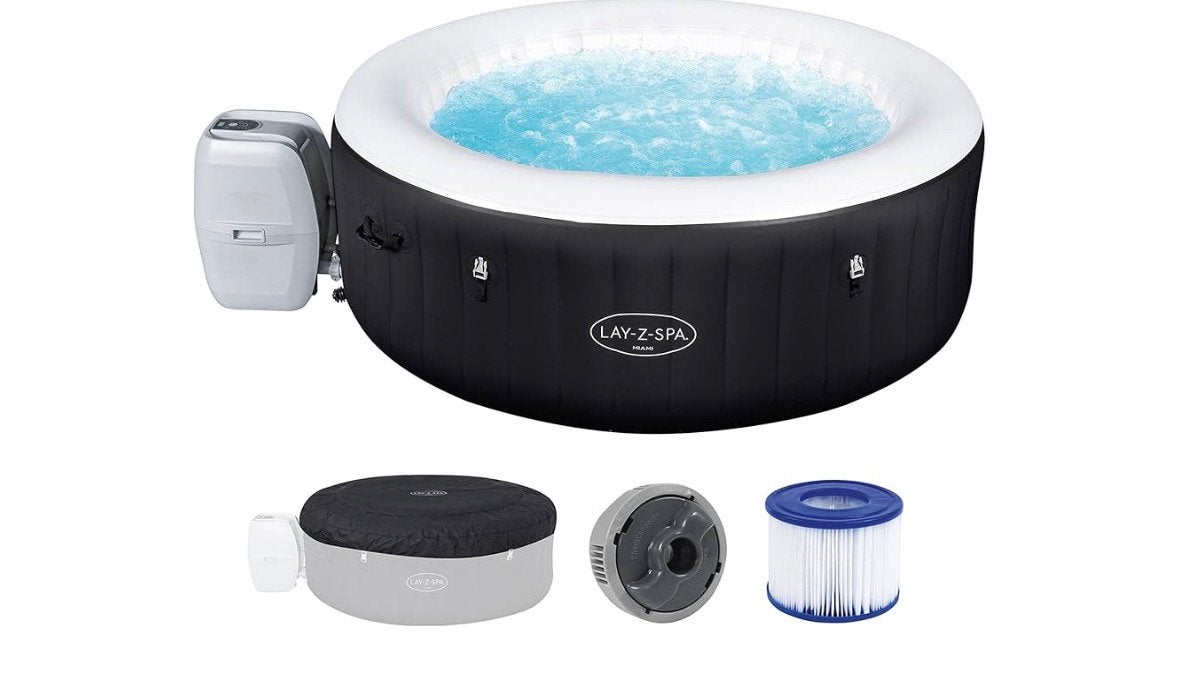 Bestway Lay-Z spa jacuzzi Miami airjet 180x66 cm, Ophalen, Gebruikt, Filter, Opblaasbaar