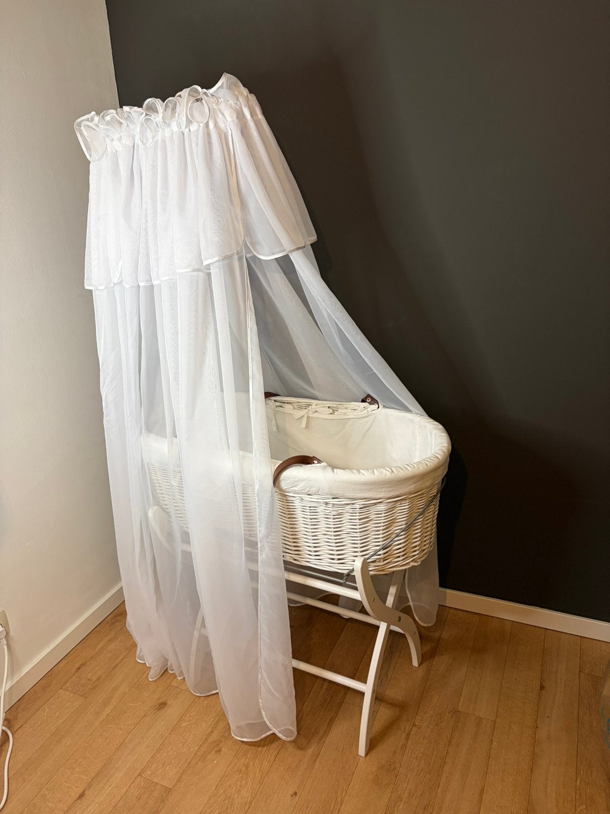 Vintage rotan/ rieten wieg/ mozesmand/ berceau pour bébé, Enlèvement, Utilisé, Berceau