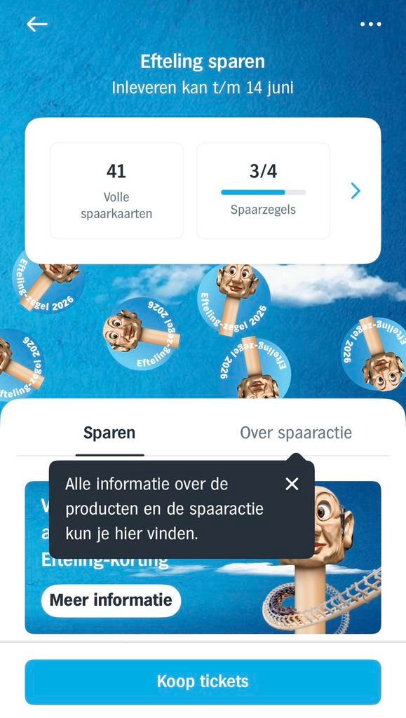 Ah efteling zegels, Tickets en Kaartjes, Eén persoon, Overige soorten, Pretpark