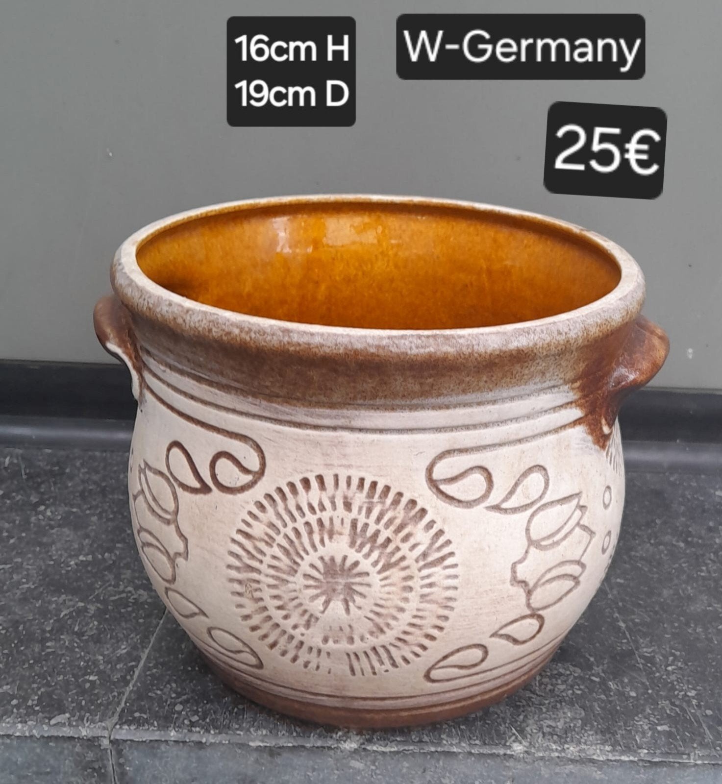 West-Germany bloempot, Tuin en Terras, Ophalen of Verzenden, Gebruikt