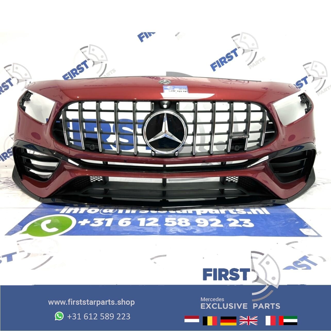 W177 A KLASSE 45 AMG PERFORMANCE VOORBUMPER COMPLEET A45 AER, Gebruikt, -, Voor, Ophalen of Verzenden