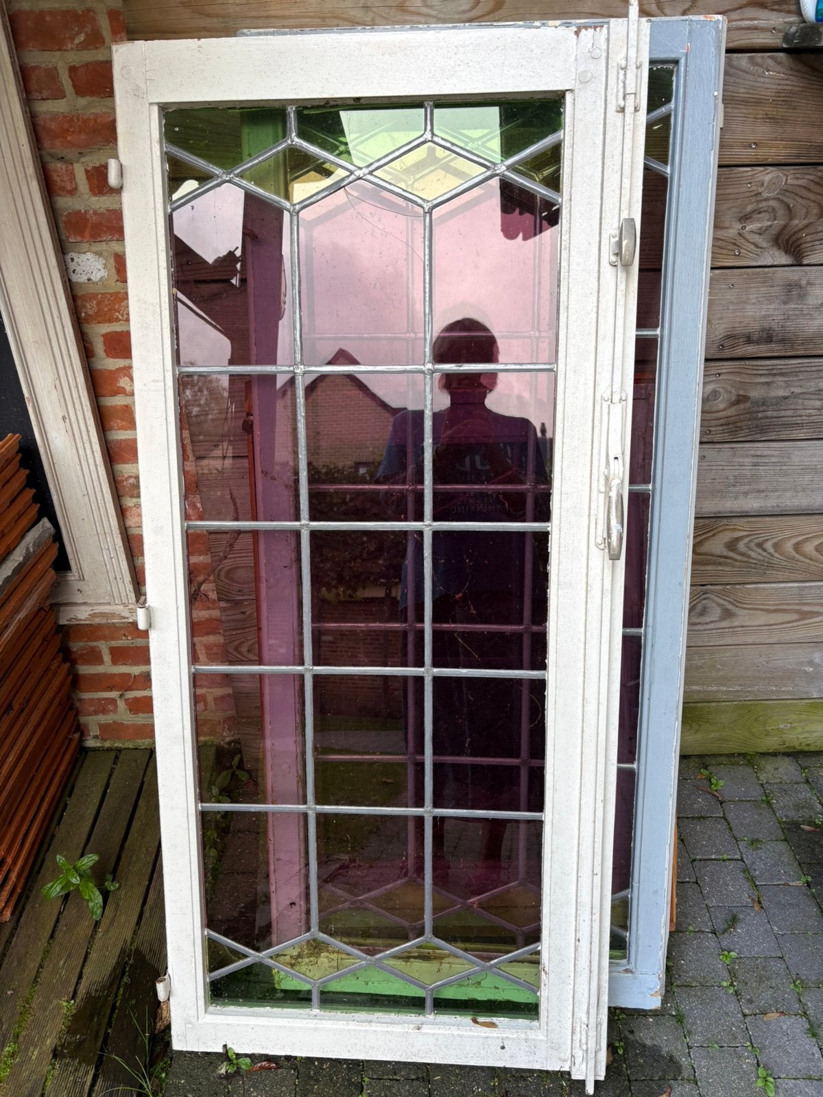 2 fenêtres vitrées, Bricolage & Construction, Vitrail, 160 cm ou plus, Enlèvement, Utilisé