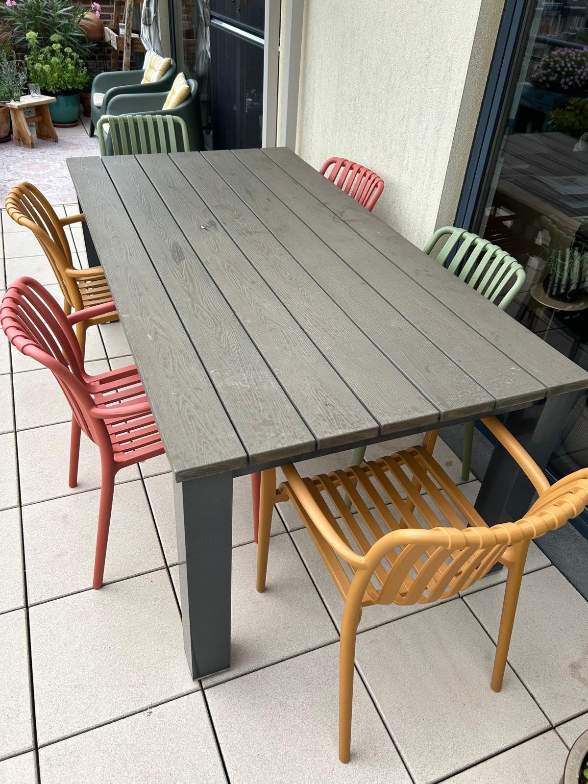 tuintafel metaal antraciet, Tuin en Terras, Tuinsets en Loungesets, Ophalen