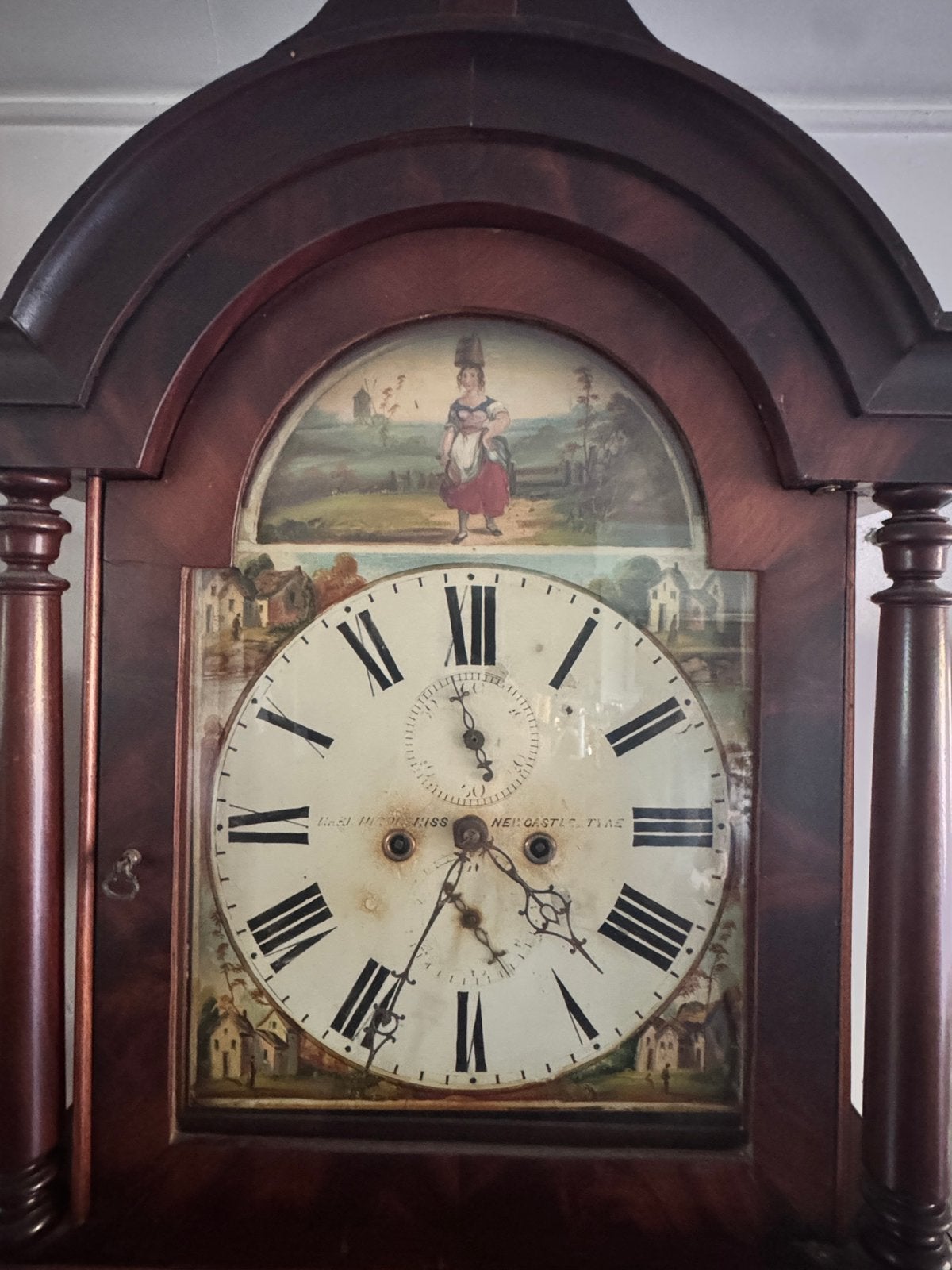 Antieke “Grandfather” staande klok, Antiek en Kunst, Ophalen