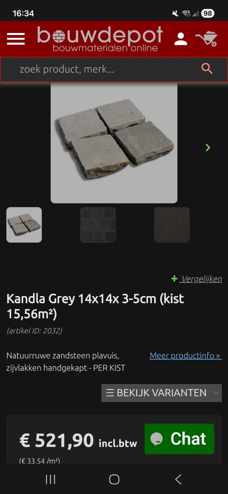 Kandla Grey 14x14x 3-5cm (kist 15,56m²), Enlèvement, Neuf