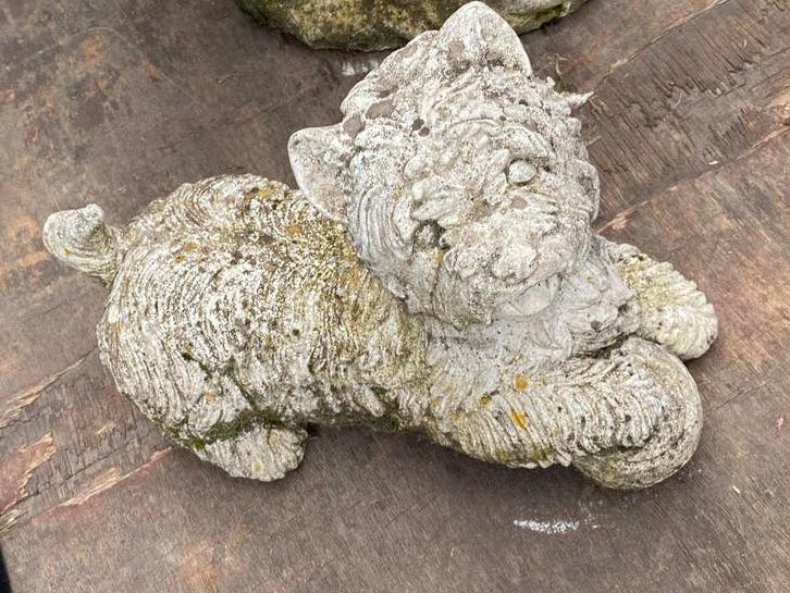 Mooi tuinbeeld van een hondje, Tuin en Terras, Ophalen, Gebruikt, Beton, Dierenbeeld