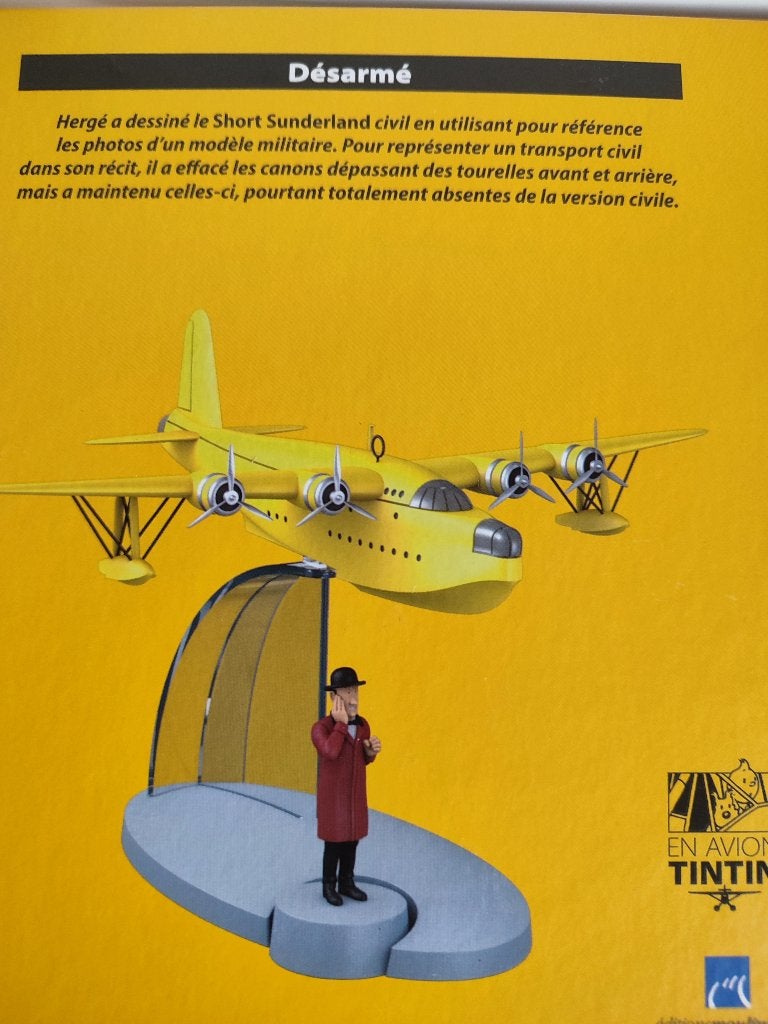 Kuifje Tintin en avion 5. Vliegtuig, staander, beeldje, boek, Ophalen of Verzenden, Kuifje, Nieuw, Beeldje of Figuurtje